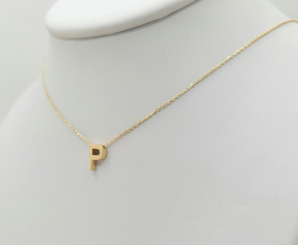 14KT LETTER "P" CHAIN Size 18INCH Weight 2.05GR