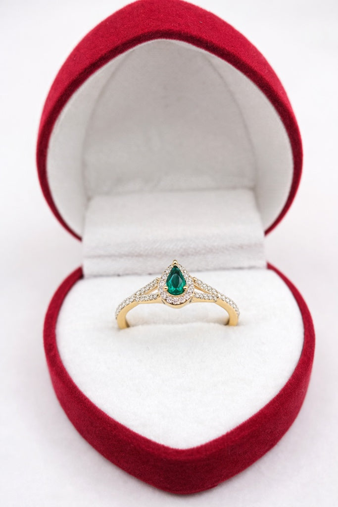 14KT NATURAL DIAMOND PEARL LAB DIAMOND ESMERALD ELEGANT RING Size 7/0.43CT/1.02GM