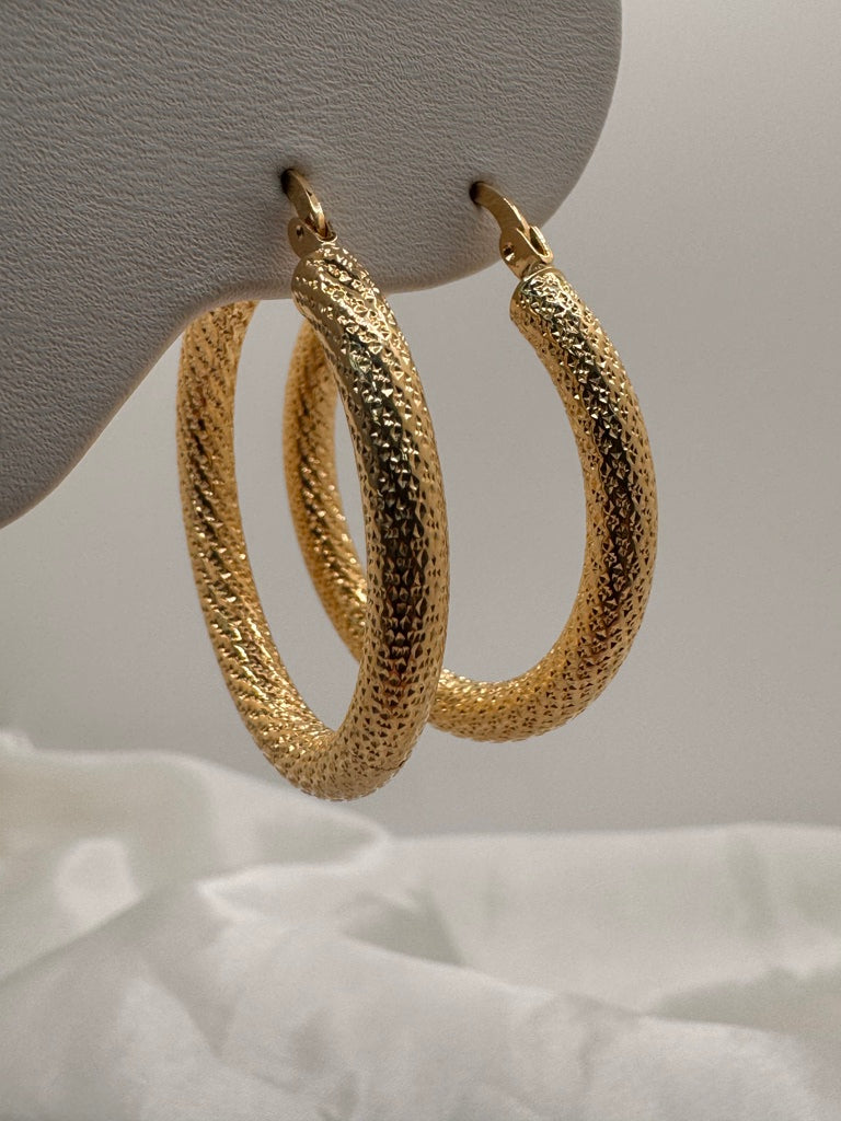 10KT NEVADAS HOOPS EARRINGS Size 5 4MM Weight 4.2GR