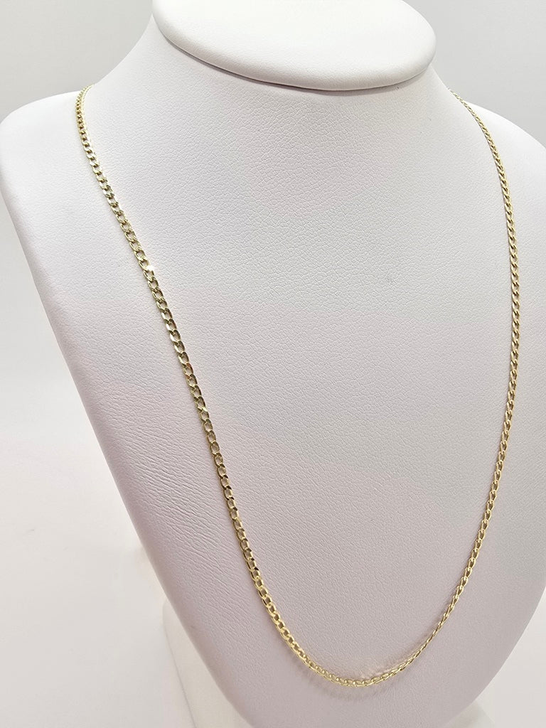 14KT SOLID CUBAN CURB FLAT CHAIN Size 20INCH 1.5MM Weight 2.2GR