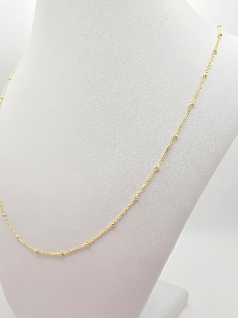 10KT BEAD CHAIN Size 18INCH Weight 2GR