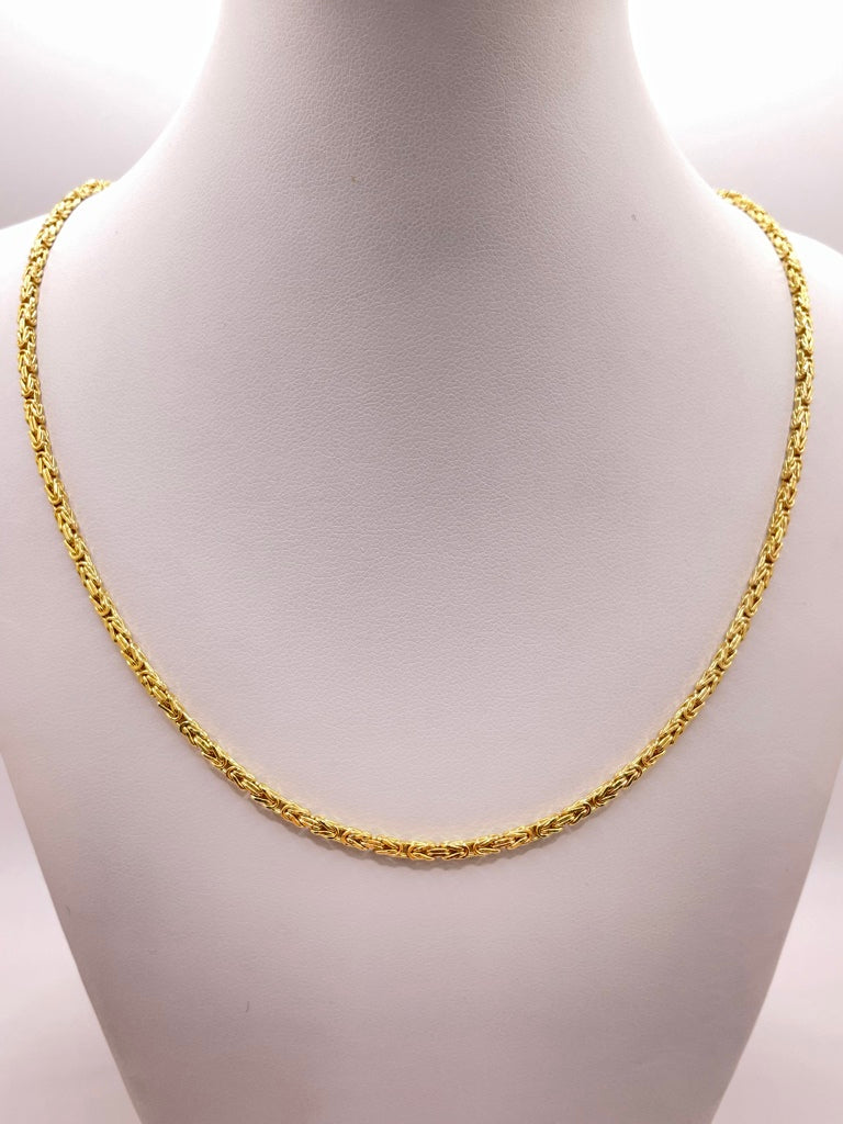 10KT SOLID BYZENTINE CHAIN Size 22INCH 3MM Weigth 21.8GR