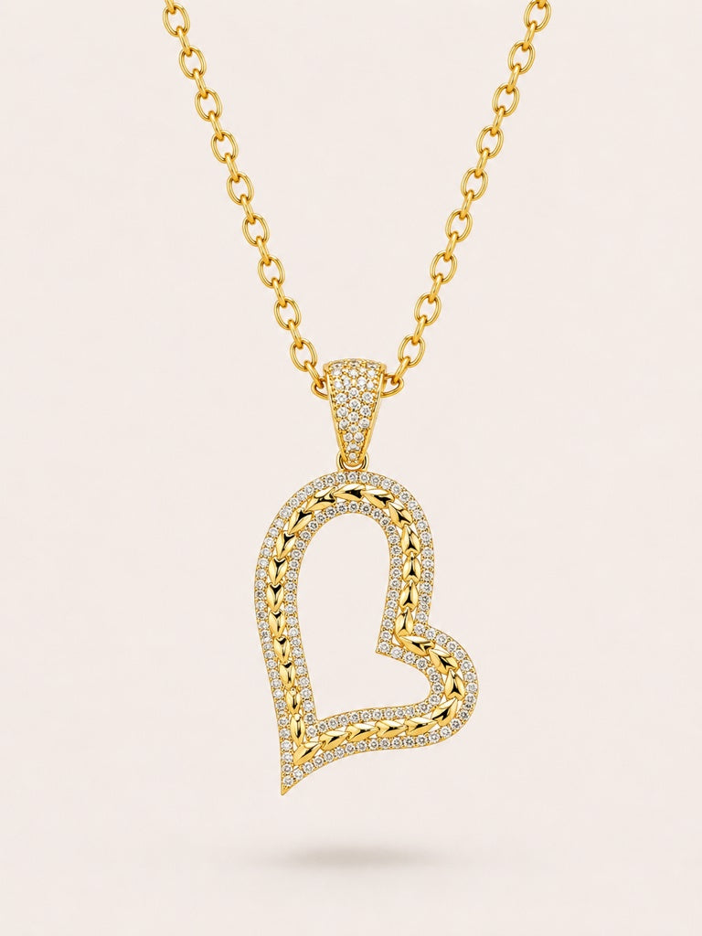 10KT HEART PENDANT Size