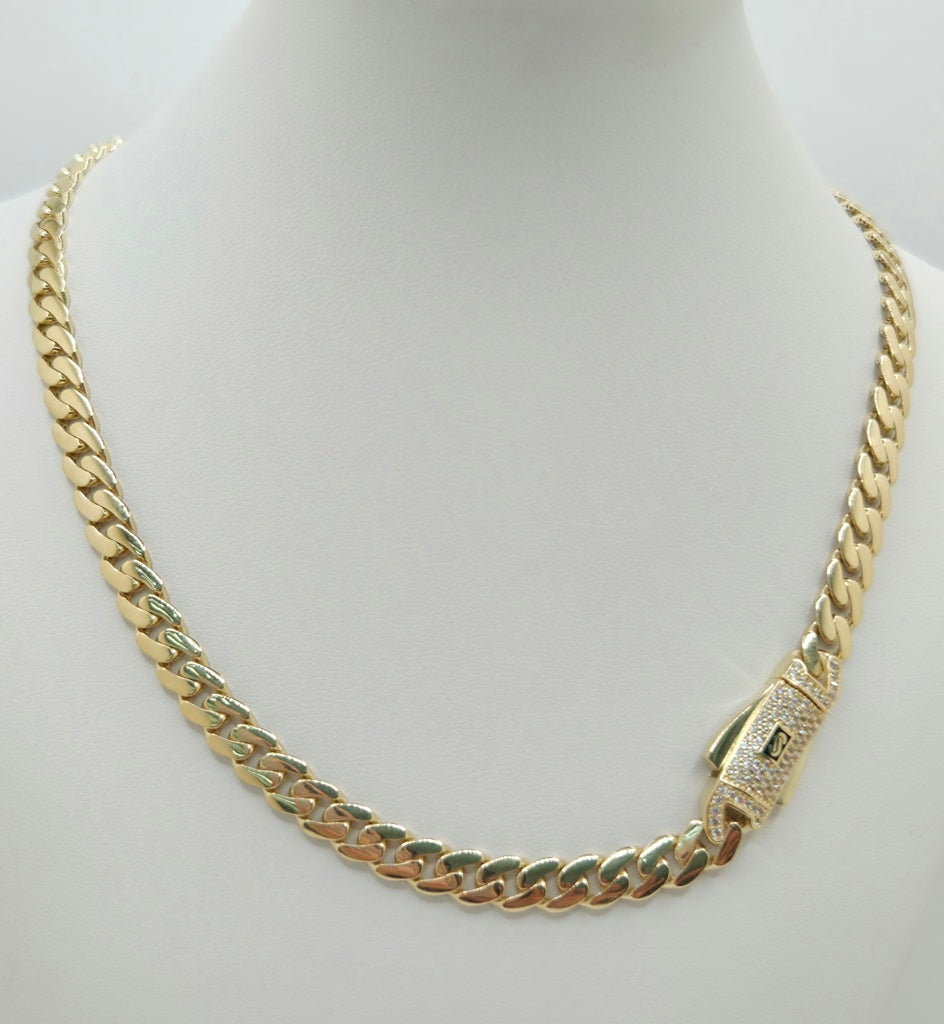 14KT MONACO STYLE CHAIN Size 18INCH 8MM Weight 19.5GR