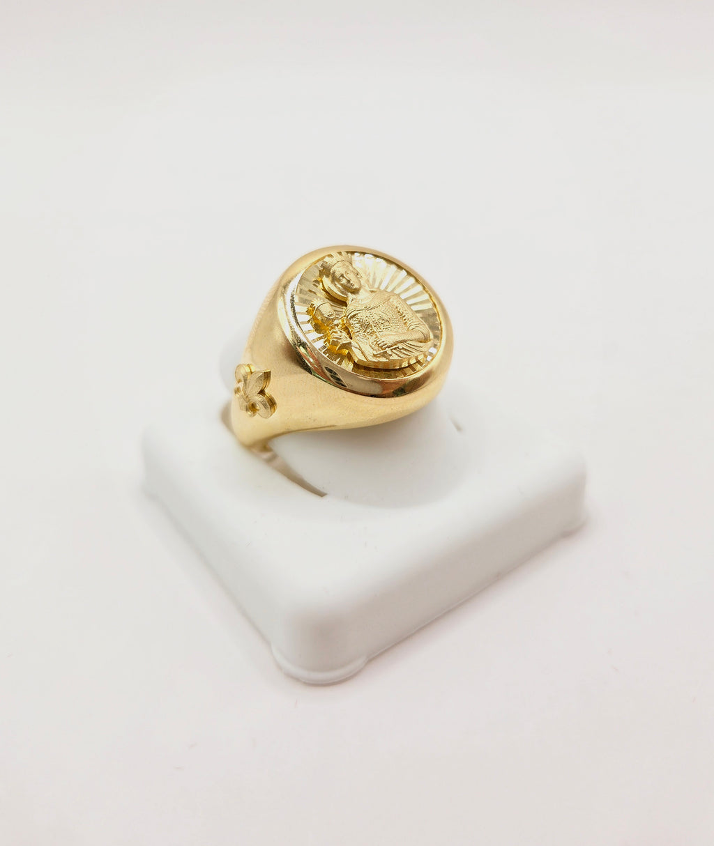 10KT DIAMOND CUT BACKGROUND SANTA BARBARA ROUND RING Size 9.5 Weigth 5.3GR