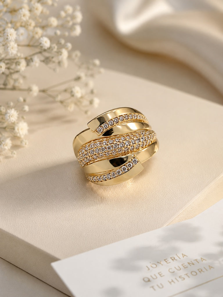 10K MODERN RING Size 8