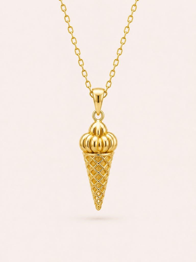10KT GOLDEN ICE CREAM PENDANT Size SMALL Weigth 1.3GR