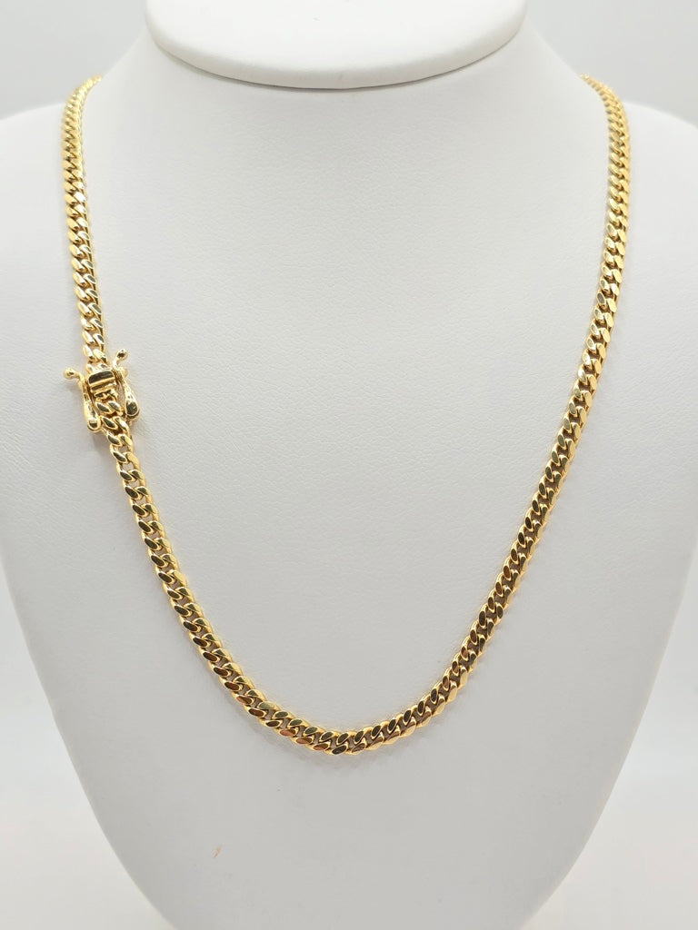 14KT SOLID MIAMI CUBAN CHAIN 3MM 22INCH 15.5GR
