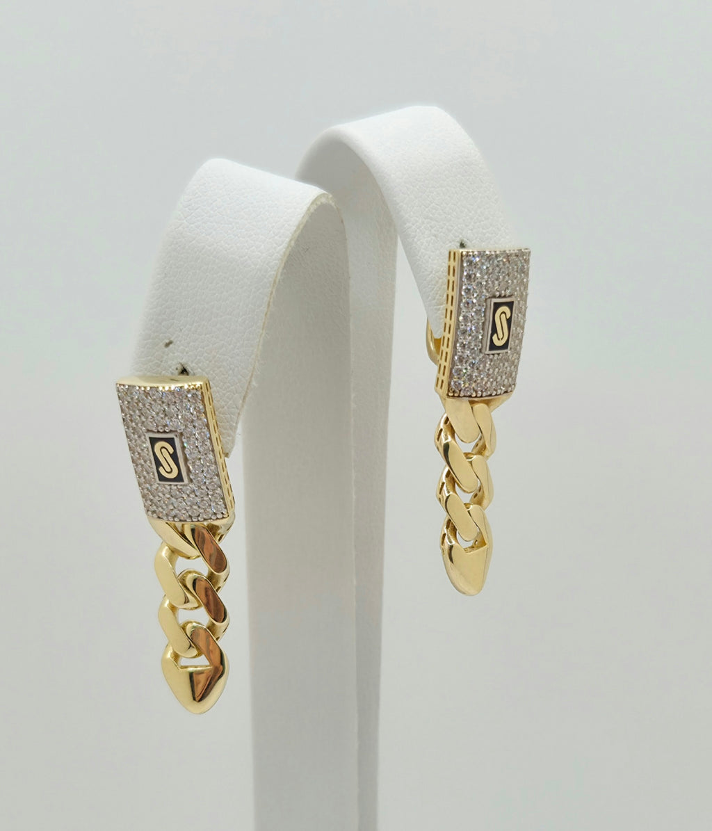 10KT CZ CERTIFIED MONACO PENDANTS EARRINGS Weight 5.5GR