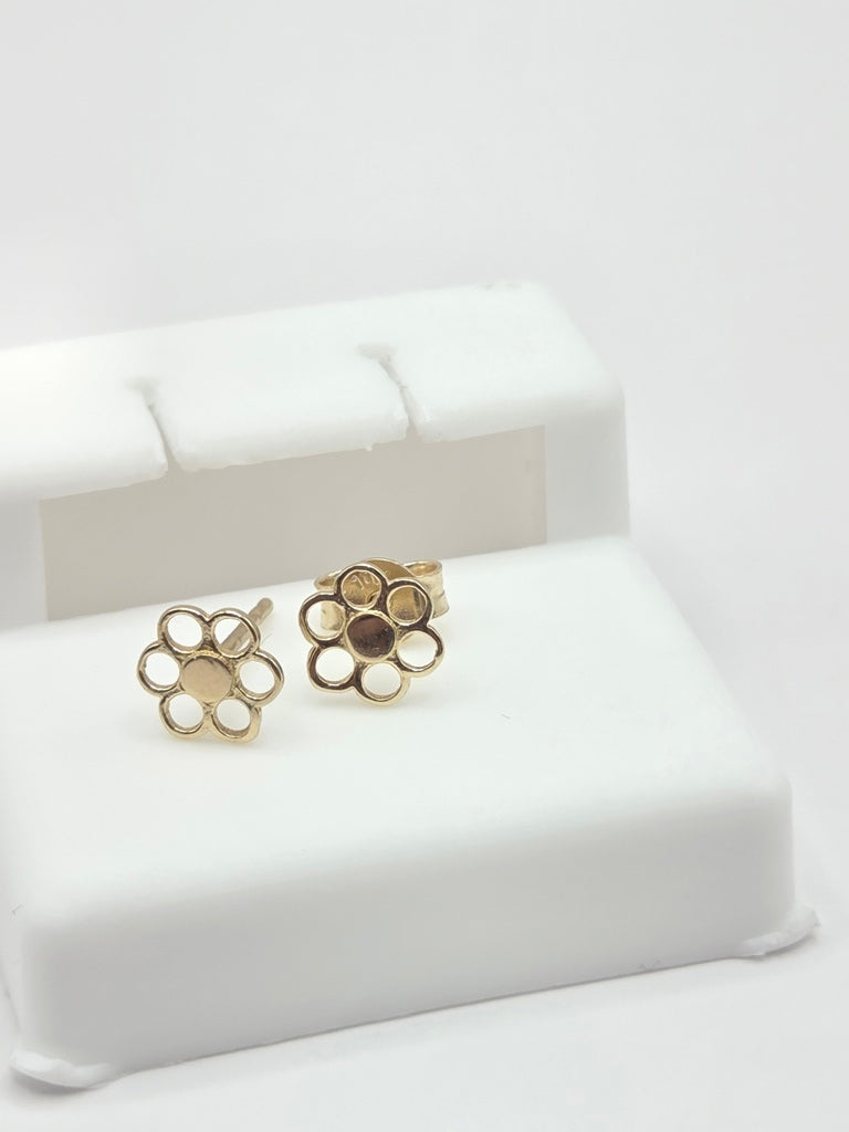 10KT EXTRA SMALL FLOWER SOLHOUETTE EARRINGS Size XS Weigth 0.6GR