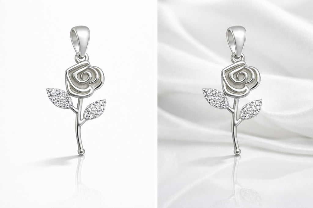 PENDANT ROSE 925 SILVER Weight 2.71GR