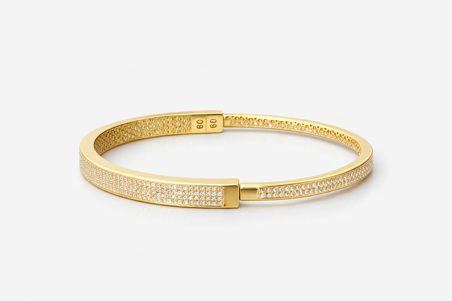 10KT EXOTIC CZ ASYMMETRIC BANGLE Weigth 12.2GR