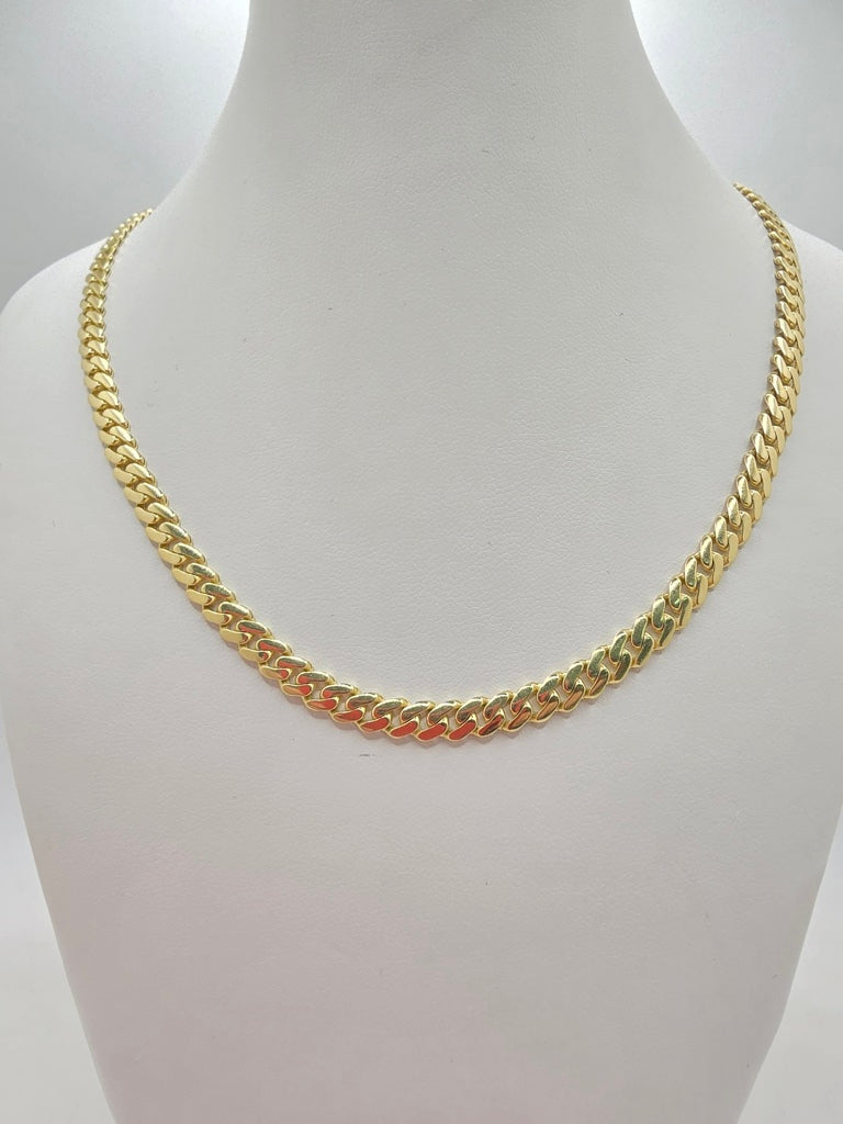 10KT CERTIFIED PLAIN MONACO CHAIN Size 22INCH 5MM Weight 14GR