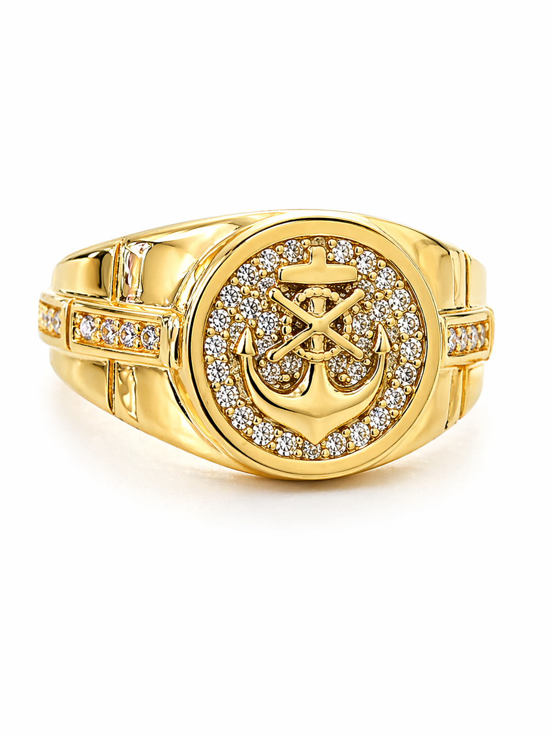 10KT CZ BACK ANCHOR RING Size 11 Weigth 6.9GRS