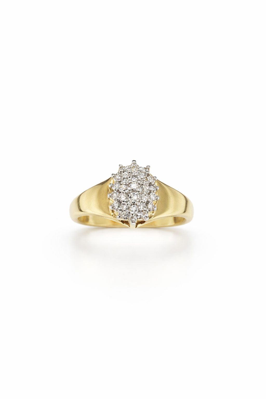 10KT DELICATE ALMOND WOMAN'S DIAMOND RING Size 7/0.26CT