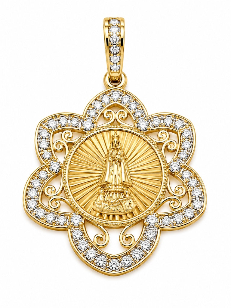 10K VIRGEN DE LA CARIDAD PENDANT Size