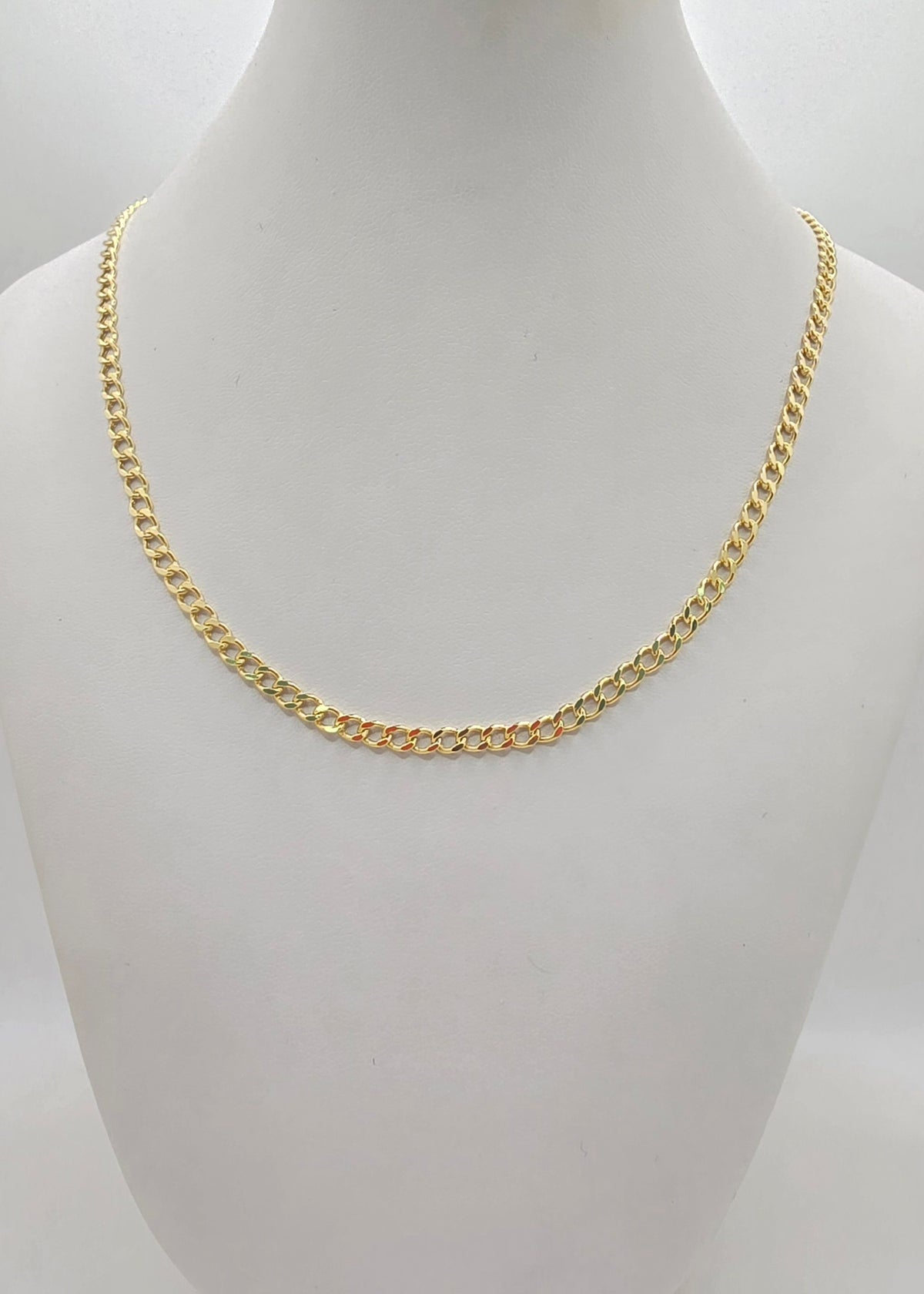 10KT HOLLOW CUBAN CURB FLAT CHAIN Size 24INCH 3.5MM Weight 5.5GR