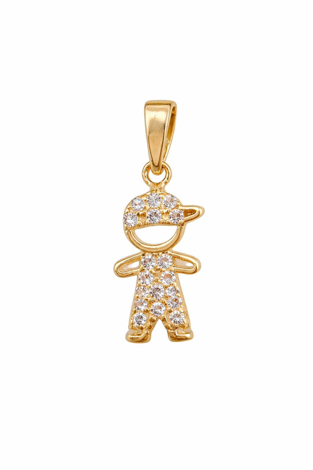 14KT EXTRA SMALL CZ BABY BOY PENDANT Size XS Weigth 0.6GR