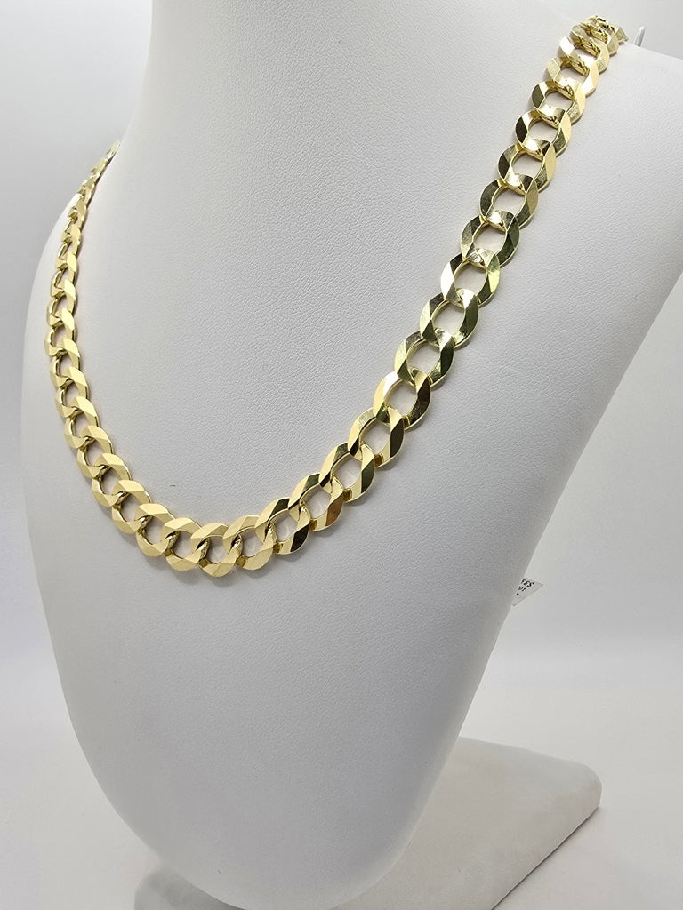 10KT SOLID CUBAN CURB FLAT CHAIN Size 24INCH 9.5MM Weight 43.2GR