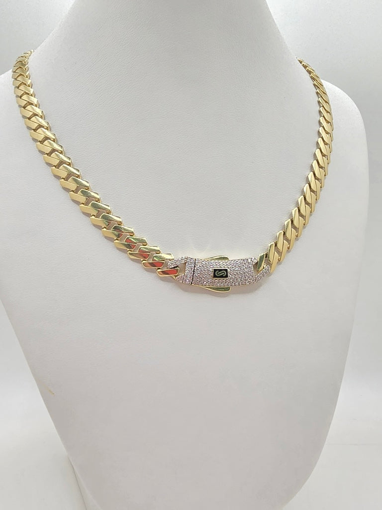 10KT EDGE CERTIFIED MONACO CHAIN CZ CLOSURE Size 24INCH 8MM Weight 24.3GR