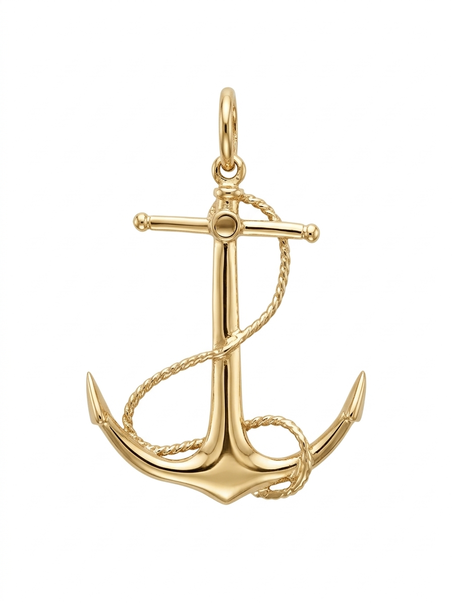10KT YELLOW GOLD ANCHOR PENDANT Size MEDIUM Weigth 6.6GR