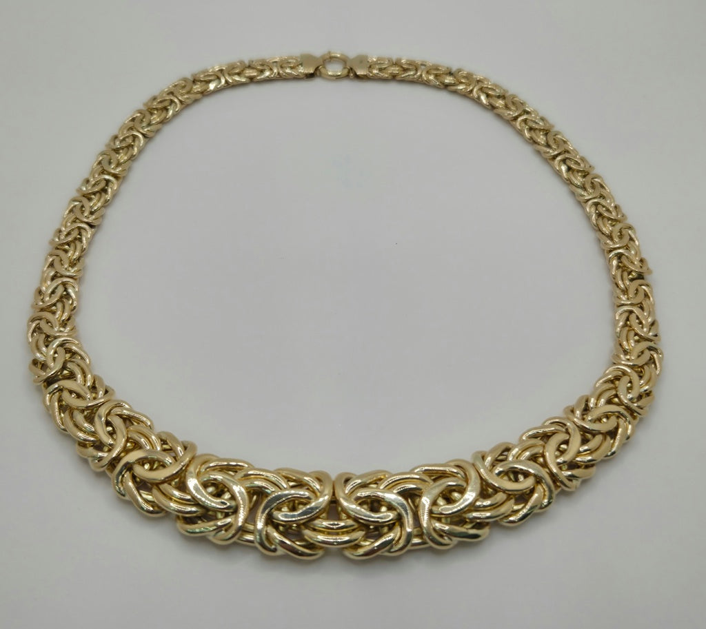 10KT DEGRADING BYZENTINE NECKLACE Size 18INCH Weight 44.5GR
