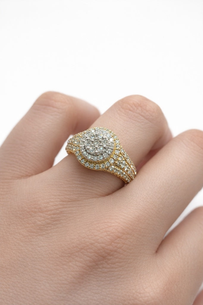 10KT EXOTIC PRINCESS DIAMOND PROMISE RING Size 7/1.12CT