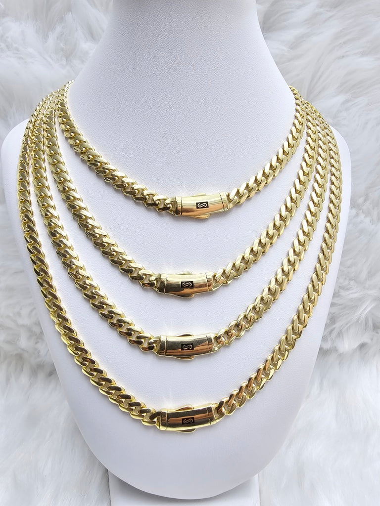 10KT CERTIFIED  PLAIN MONACO CHAIN  6.5MM 22INCH 18.4GRS