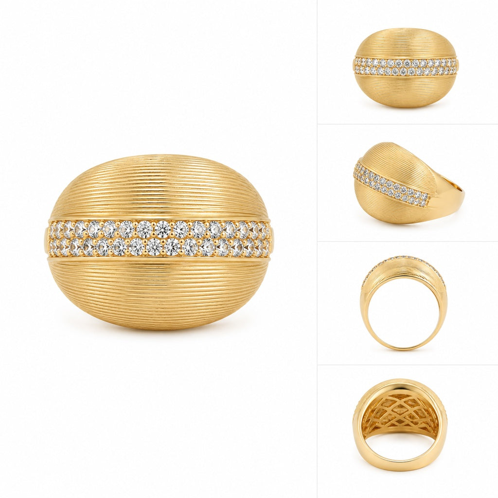 10K PUFFY ABSTRACT RING Size 7-8