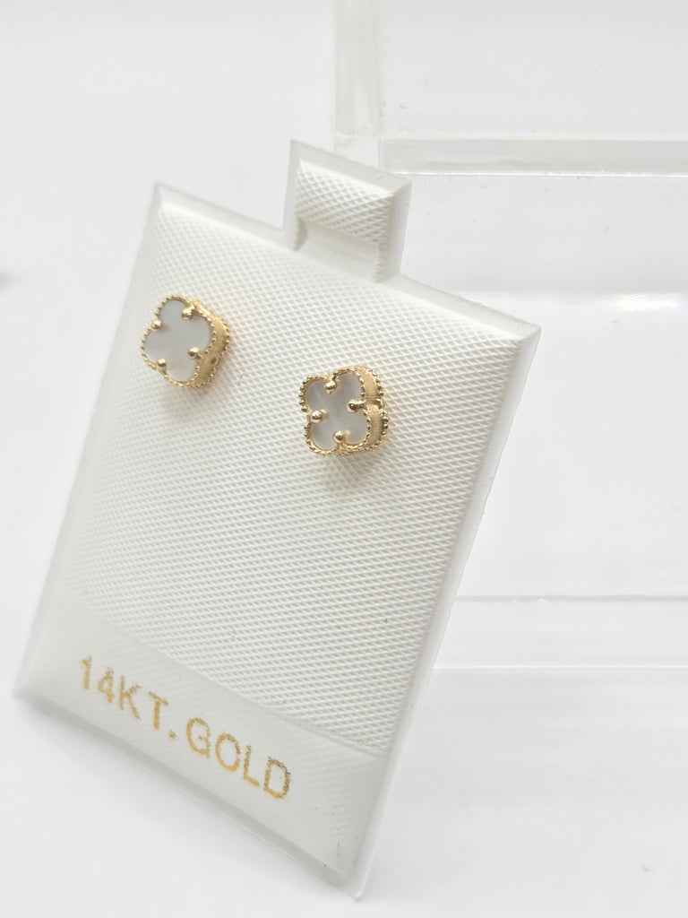 14KT FLOWER EARRINGS Size EXTRASMALL Weigth 1GR
