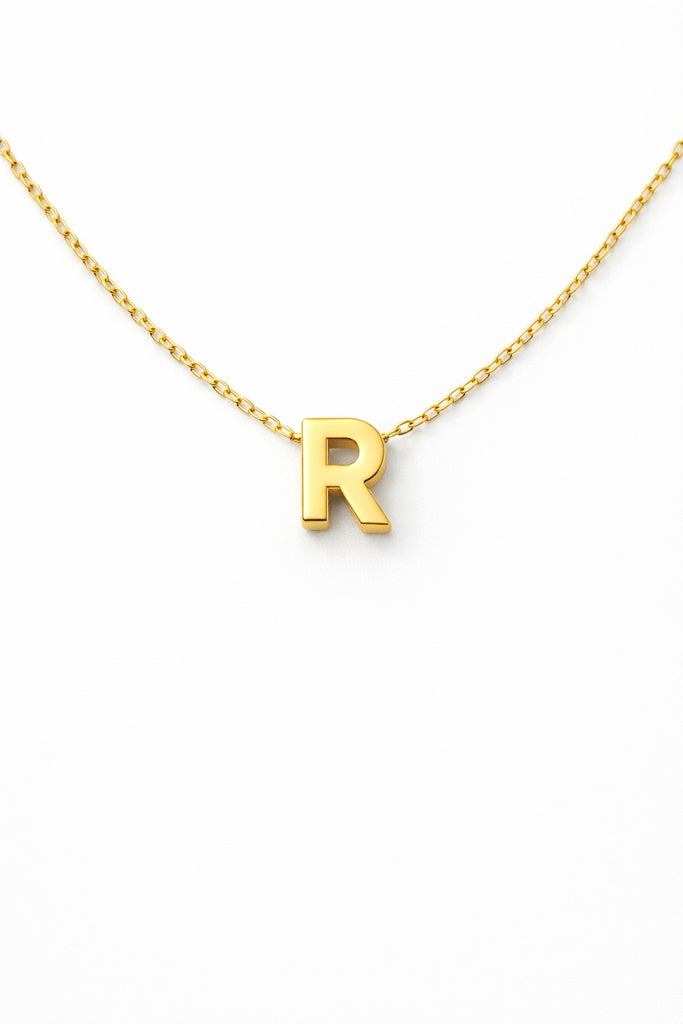 10KT CHAIN WITH LETTER "R" PENDANT Size 18 Weigth 1.40G