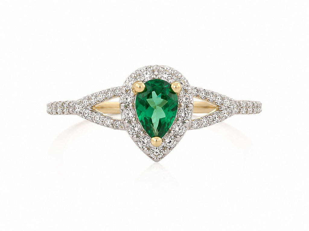 14KT DIAMOND PEAR RING Size 7