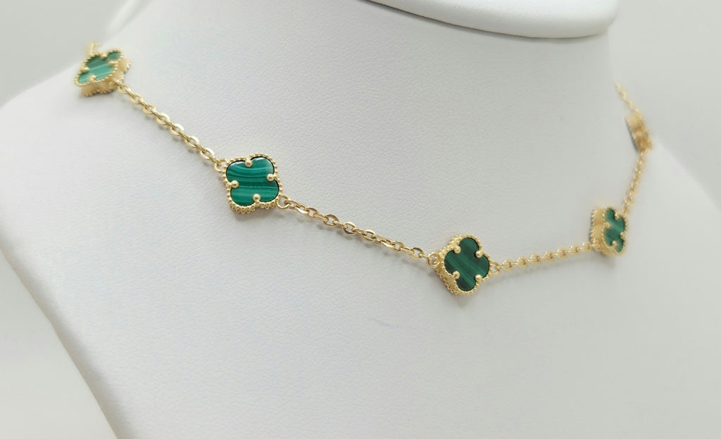 14KT FLOWER CHAIN Size 16INCH Weigth 7GR