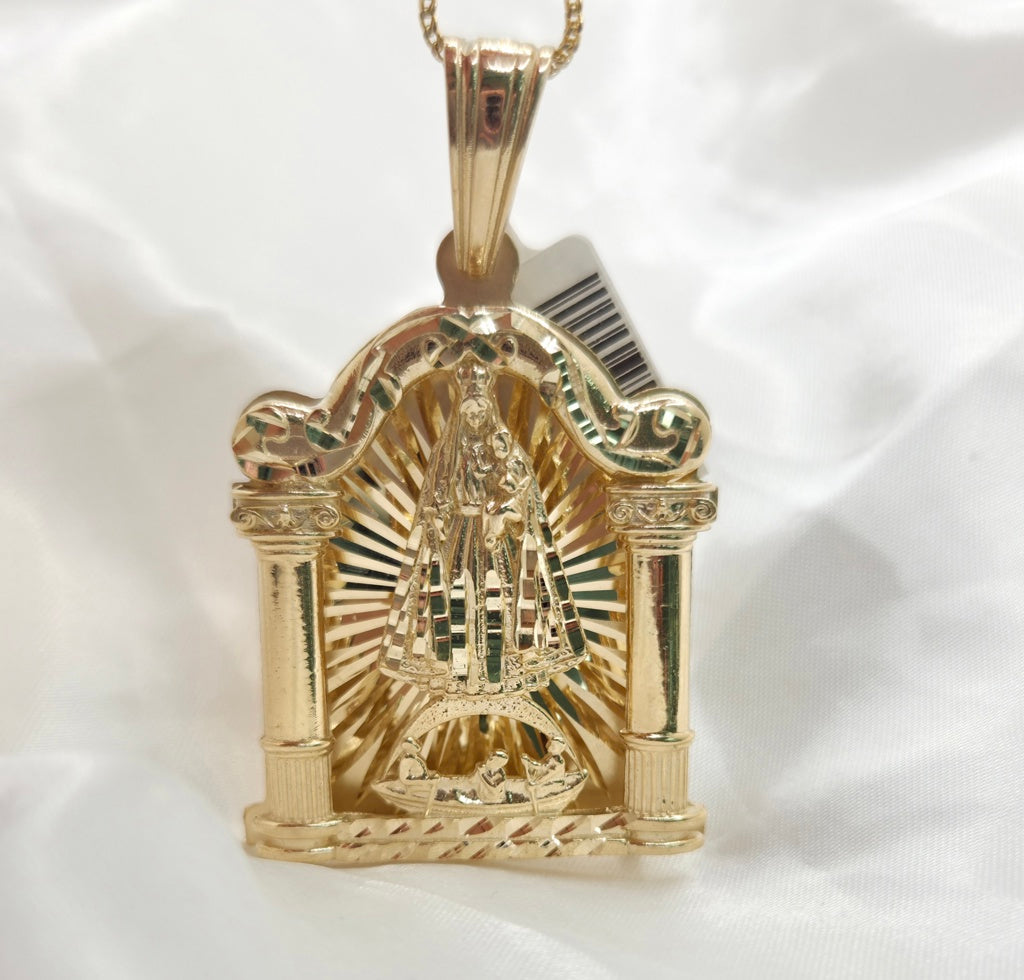 10KT SOLID CARIDAD PENDANT IN HOUSE STYLE  Size LARGE Weight 24.9GR