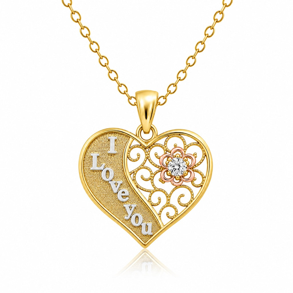 14KT MEDIUM ''I LOVE YOU'' HEART PENDANT Weight 3.3GR