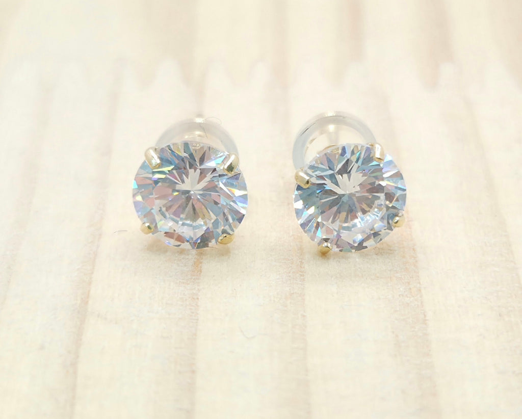 10KT ROUND SOLITAIRE EARRINGS Size 7MM
