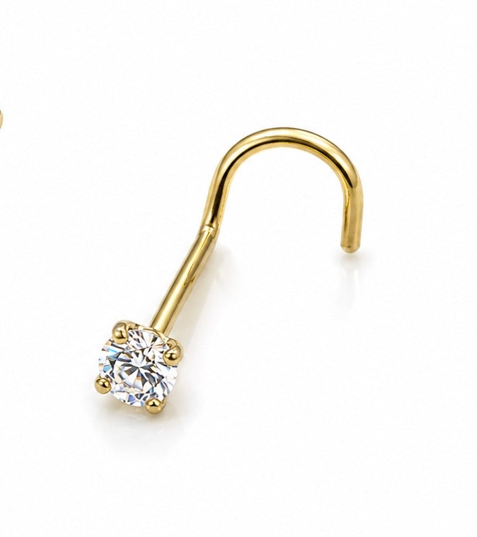 14K YG nose piercing EARRINGS Size S
