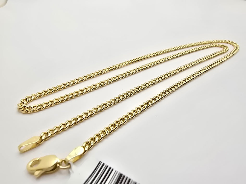 10KT SEMISOLID MIAMI CUBAN CHAIN Size 16INCH 3MM Weight 4GR