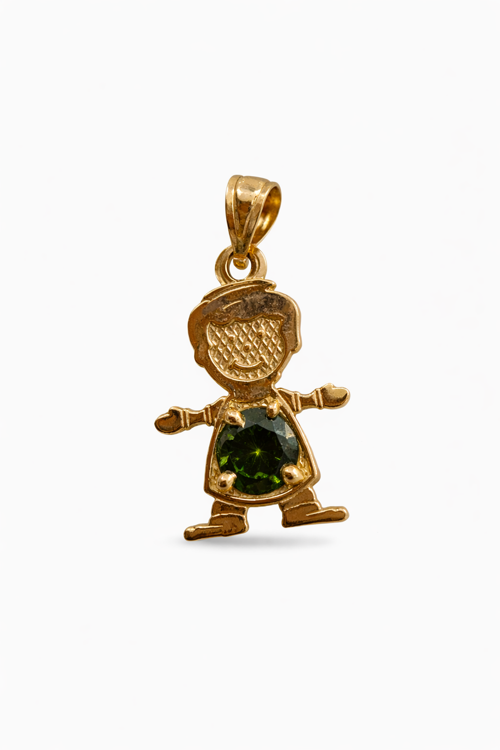 10KT COLOR MONTH STONE BOY PENDANT Weigth 0.9GR