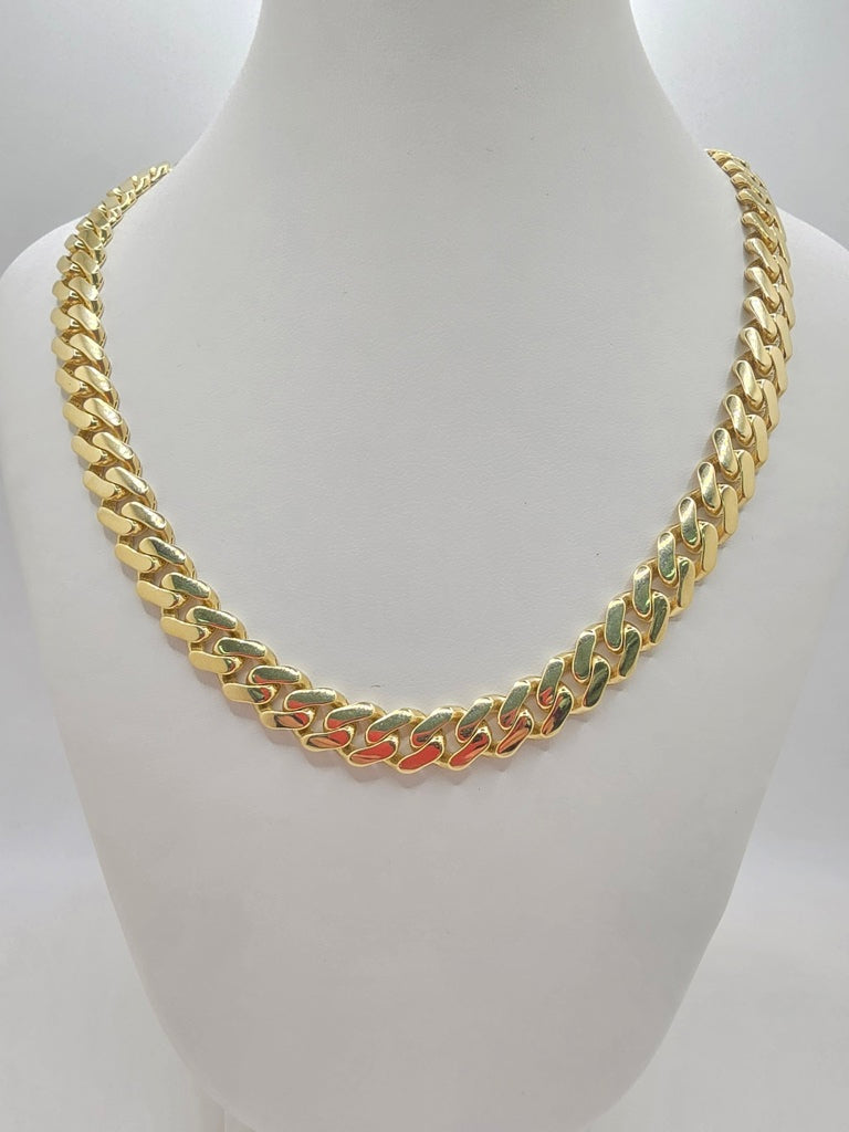 10KT CERTIFIED MONACO CHAIN CZ CLOSURE Size 11.5MM 22INCH Weight 37.60GR