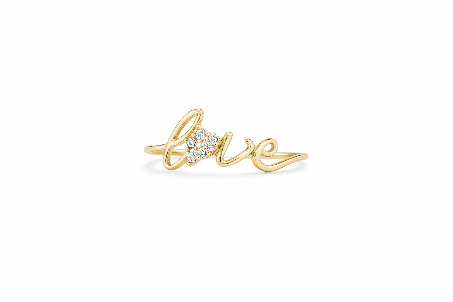 14KT SIMPLE LOVE RING Size 7.5 Weight 1GR