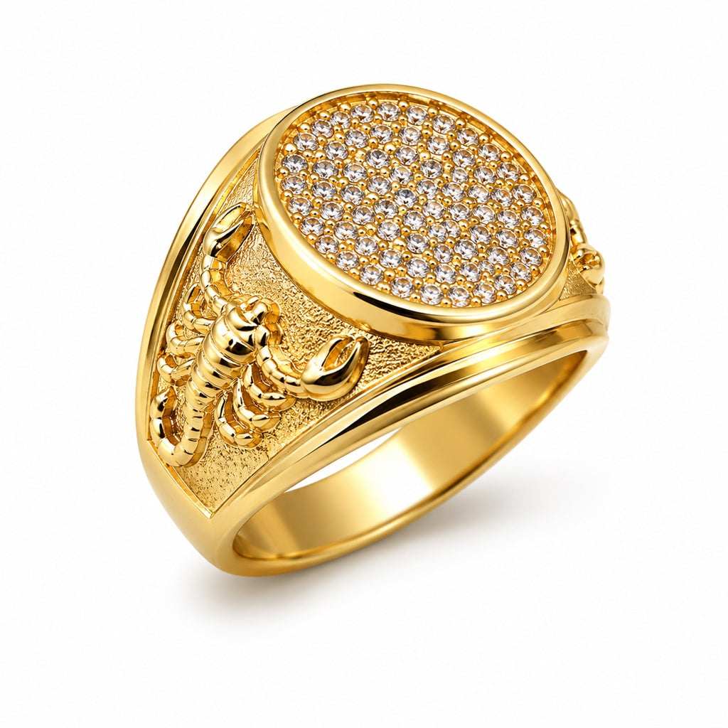 10KT ELEGANT CZ OVAL SCORPIONS DETAILS RING Size 10.5 Weigth 10.2GR