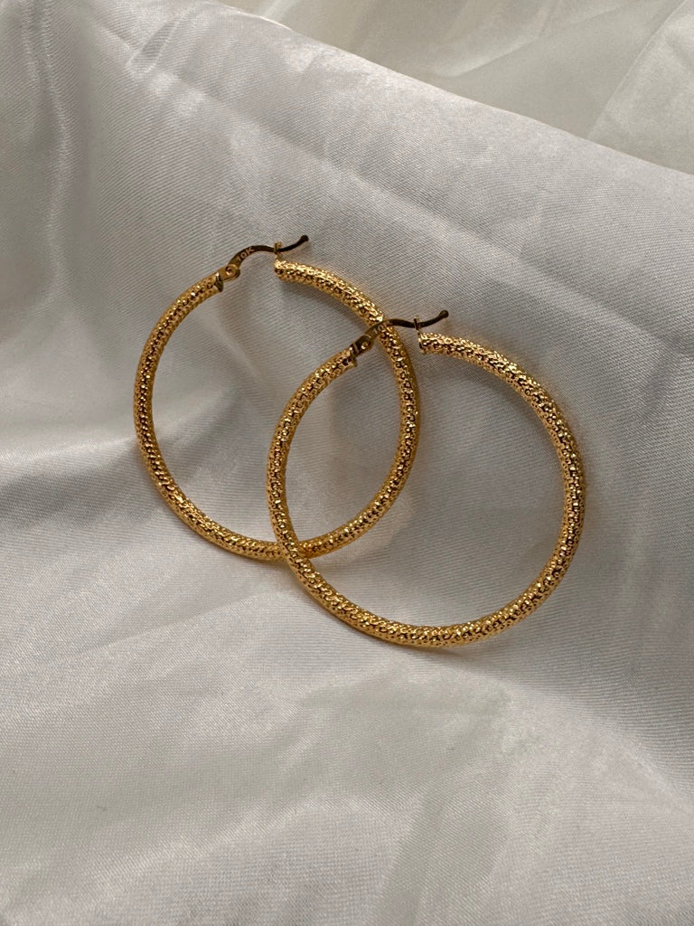 10KT NEVADAS HOOPS EARRINGS Size 6 3MM Weight 4.3GR