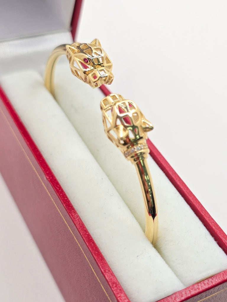 14KT TIGER BANGLE Size 6.5INCH Weight 8.4GR