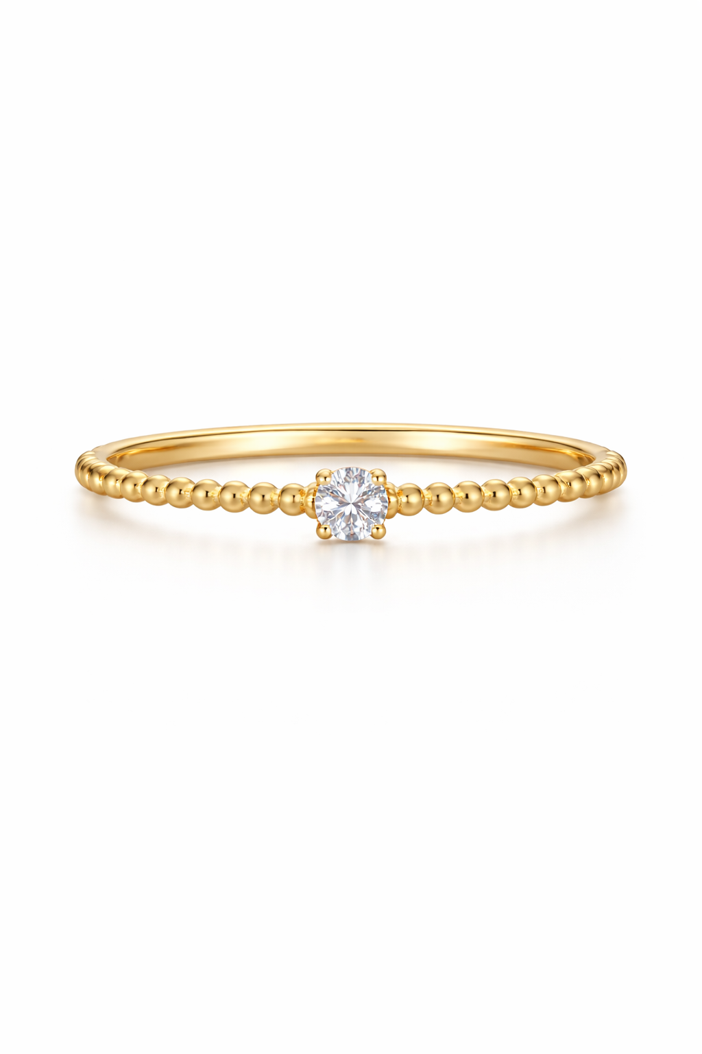 14KT DELICATE RING WITH A CZ SIZE 7 & 8 Weight 1.3GR