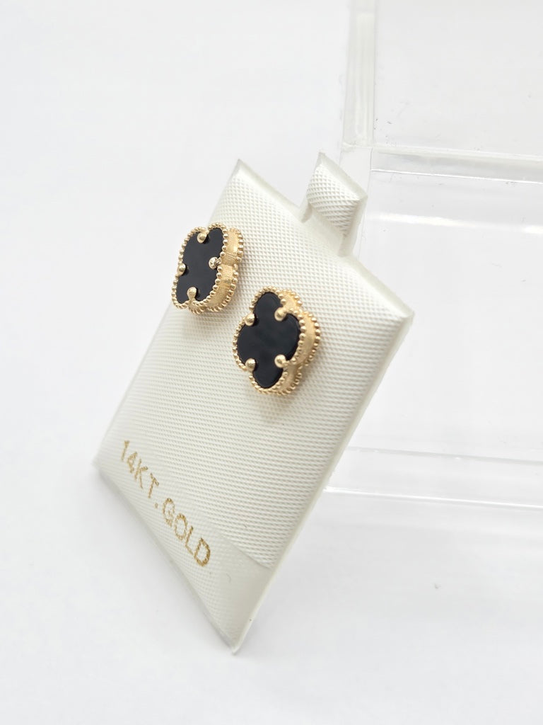 14KT FLOWER EARRINGS Size MEDIUM Weigth 1.8GR