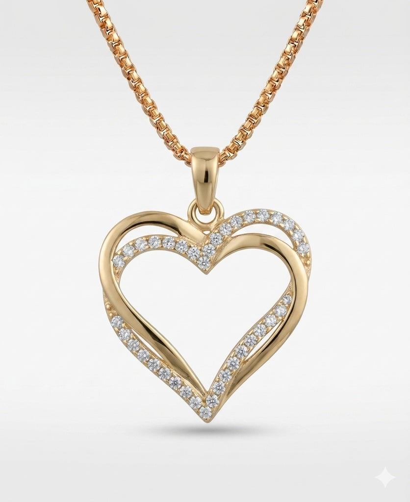 10KT CZ HEART PENDANT Size  Weigth 2.8GR