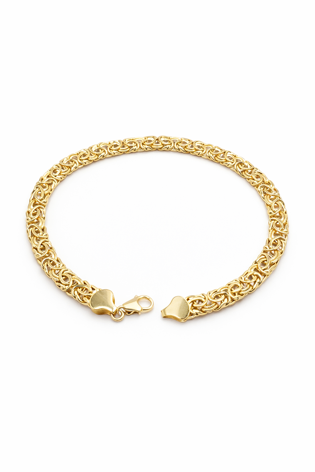 10KT  BYZENTINE ANKLET BRACELET Size 10INCH 6MM Weigth 6.2GR