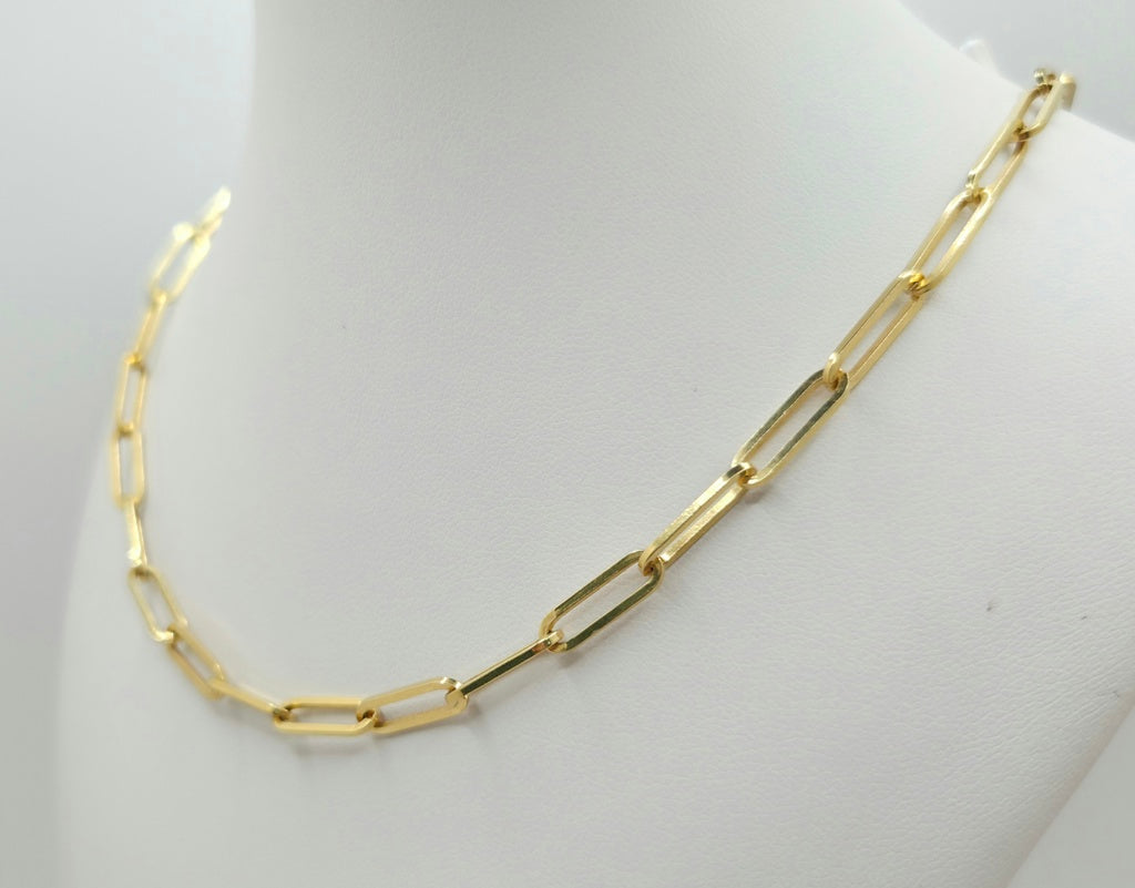 14KT PAPER CLIP CHAIN Size 20 INCH 5MM Weight 16GR