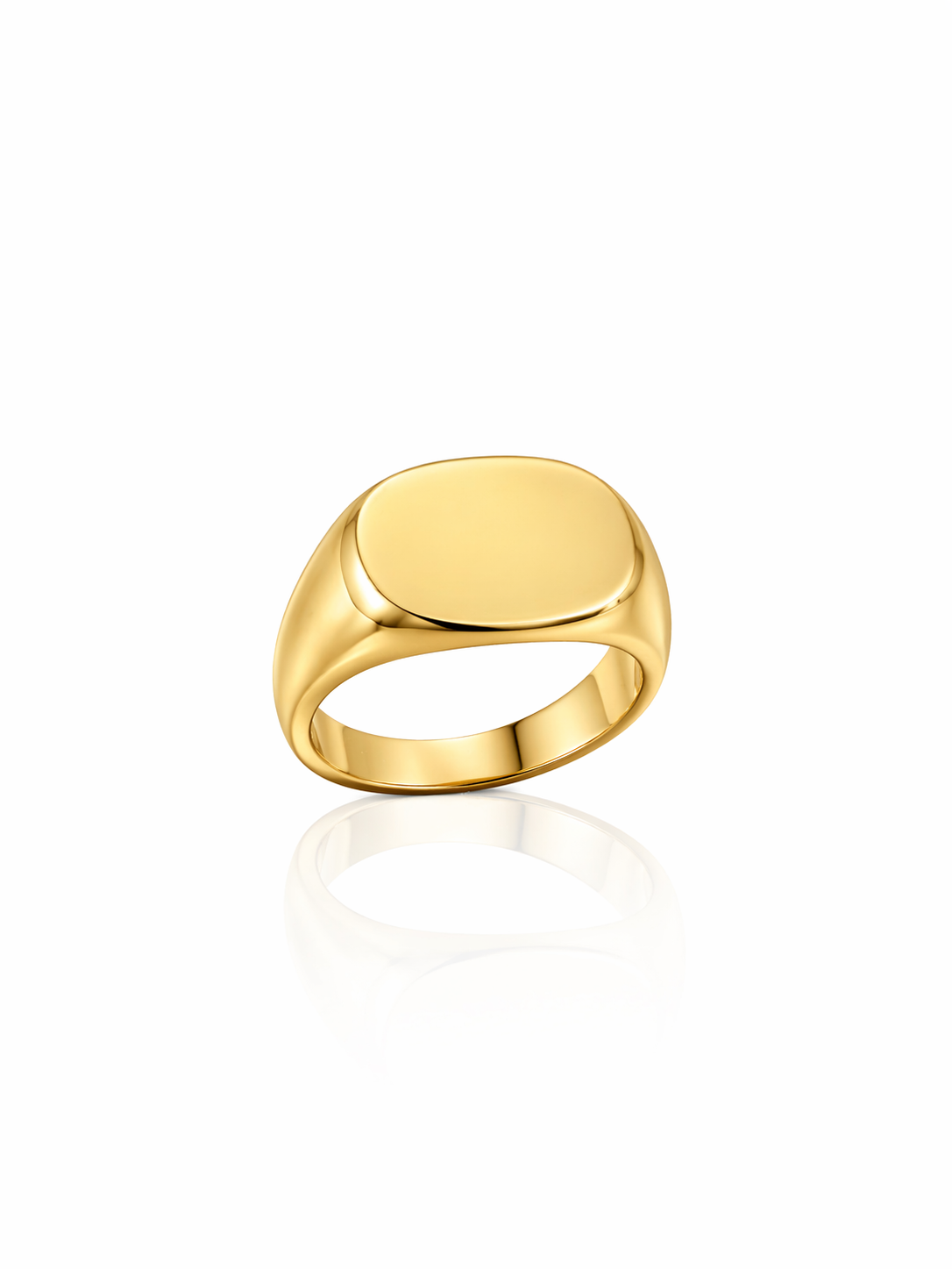 10KT SOLID OVAL DESIGN ENGRAVABLE MAN'S RING Size 10 Weight 3.6GR